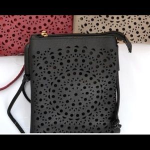 Black crossbody vegan leather purse